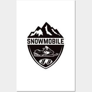 Snowmobile Emblem for passionate Posters and Art